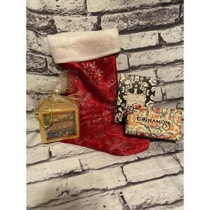 Christmas‎ Stocking With Candle, And Speciality Bar Soap And Bath Crystals